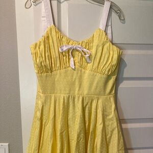 Pinup Girl Clothing Yellow Polka Dot Sundress